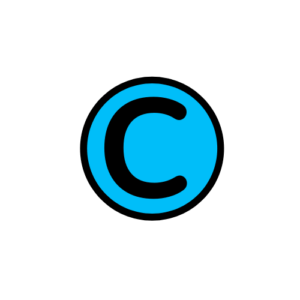 Logo C niebieskie